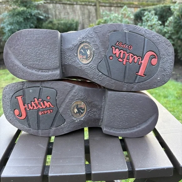 Justin Gypsy Raya Sqaure Toe Western Cowboy Boots Brown and Turquoise Women’s 9B - Picture 11 of 15